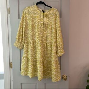 Who What Wear Citrus and White Animal Print Dress Size Large